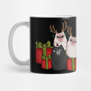 Christmas Cat Gifts Presents Reindeer Antlers Mug